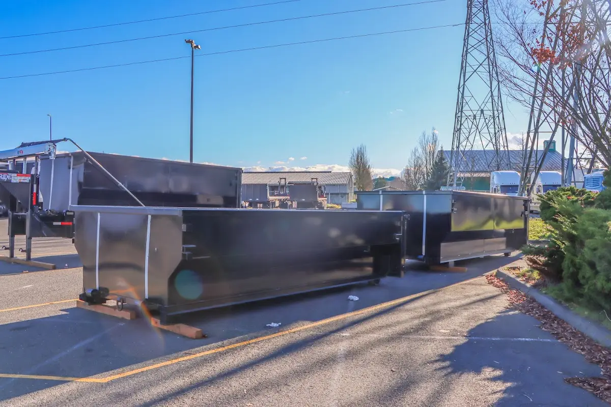 Roll-off dumpster ready for waste disposal at job site for Roofing Dumpster Rental in Blendon
